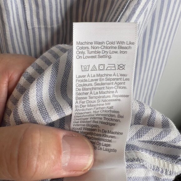 Madewell $88 Drapey Long-Sleeve Popover Shirt in Stripe Size M NT776 - Picture 6 of 7